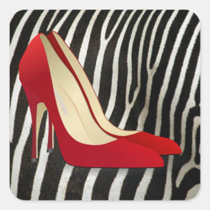 high heels red square sticker