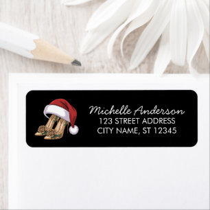 High Heels Santa Hat Christmas Return Address Label