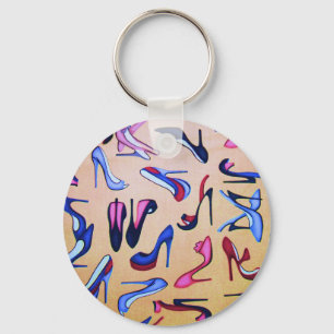 High Heels Shoes Pumps Collage Fashion Key Ring