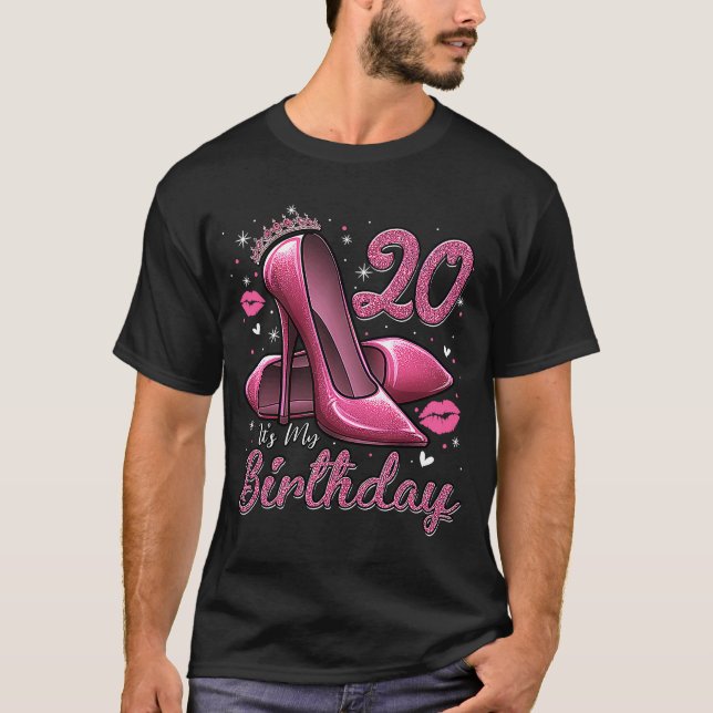 High Heels Stepping Into My 20th Birthday 20 and F T-Shirt (Front)