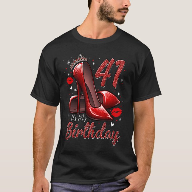 High Heels Stepping Into My 41st Birthday 41 and F T-Shirt (Front)
