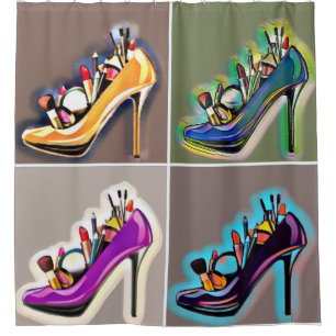 High Heels Stilettos Makeup Shower Curtain