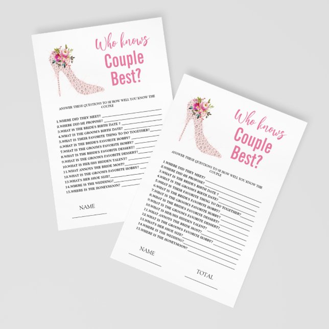 High Heels Who knows Couple  Bridal Shower Game (Creator Uploaded)