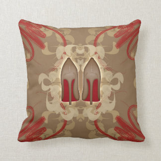 high heels with STYLISH beige ABSTRACT background Cushion