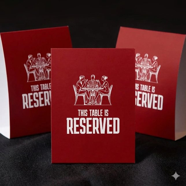 High Impact This Table is Reserved (High-Impact Restaurant This Table is Reserved Paper Table Tent Signs Cover Photo)