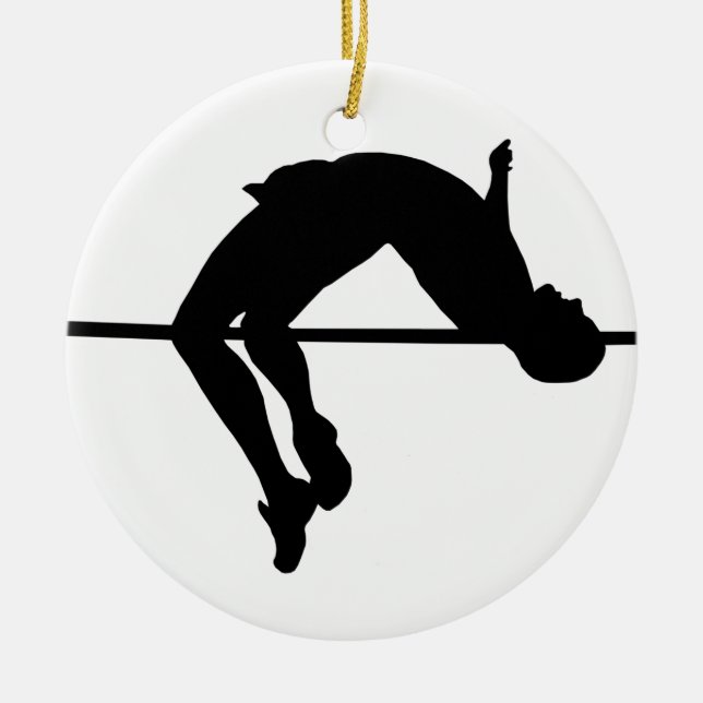 High Jump Ceramic Ornament (Front)