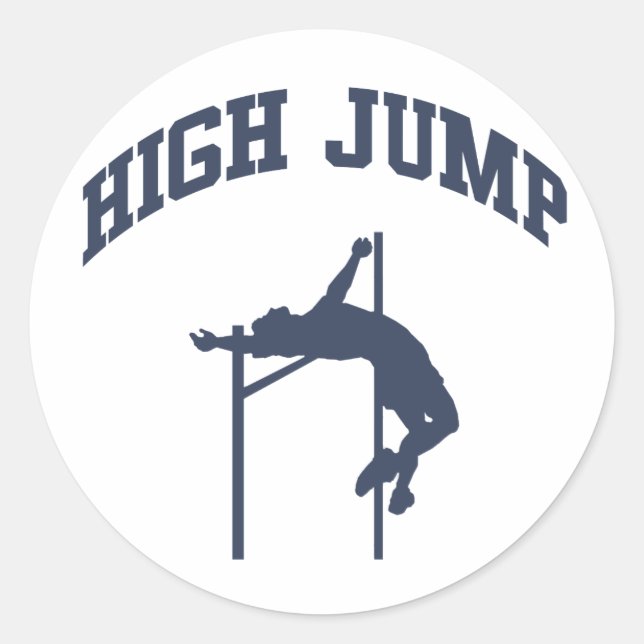 High Jump Classic Round Sticker (Front)