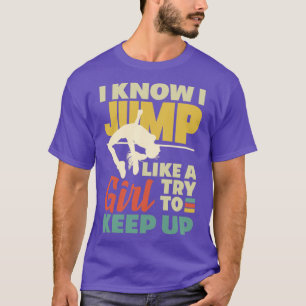 High Jump Jumping Jumper Track and Field Female Hi T-Shirt