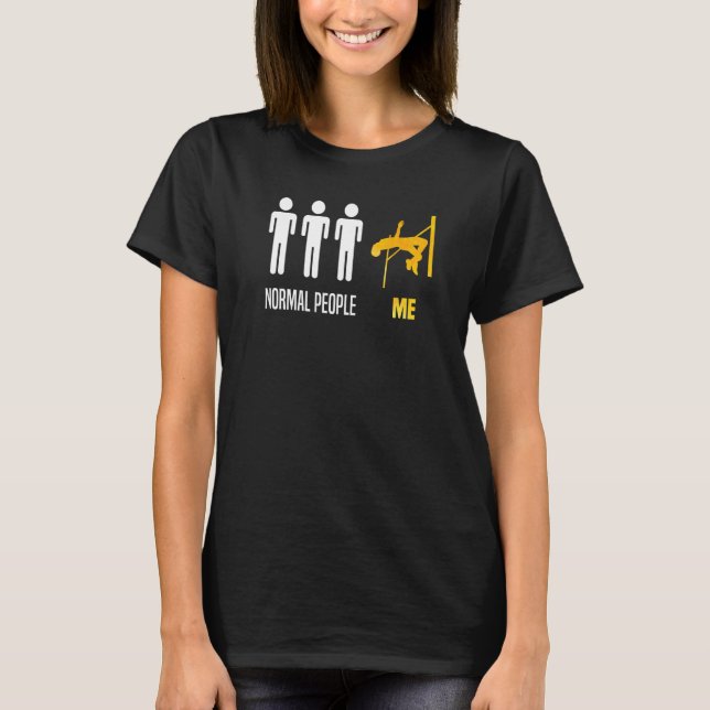 High Jump Jumping Jumper Track And Field Normal Pe T-Shirt (Front)