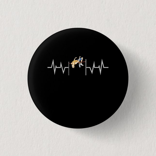 High Jump Pole Vault 3 Cm Round Badge (Front)