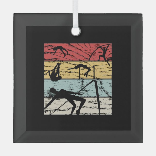 High Jump Retro Glass Tree Decoration (Front)