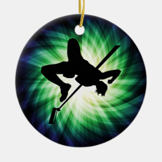 High Jump Silhouette; Cool Ceramic Ornament