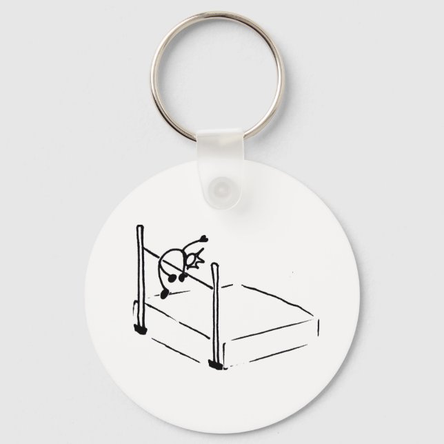 High Jump StickMan Track and Field Key Ring (Front)