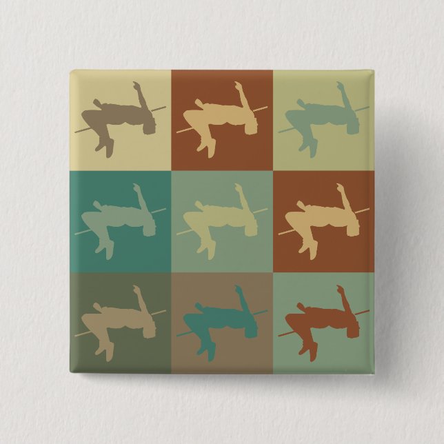 High Jumping Pop Art 15 Cm Square Badge (Front)