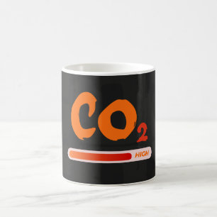 High levels of carbon dioxide pollution,colourful  coffee mug
