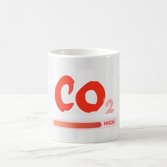 High levels of carbon dioxide pollution,colourful  coffee mug (Center)