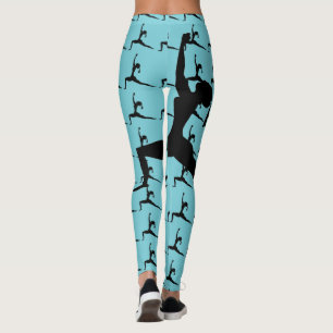 High Lunge -- Yoga Pose Silhouette Leggings