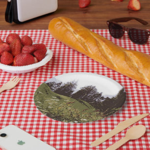 High Mountain Paradise paper plates