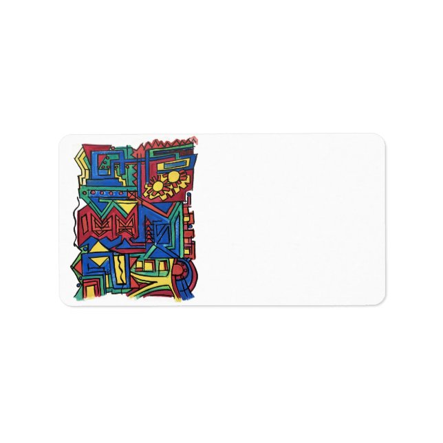 High Noon-Hand Painted Abstract Art Label (Front)