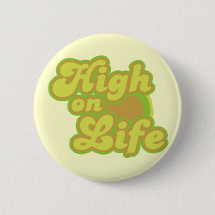 High on Life No to Drugs Retro 6 Cm Round Badge