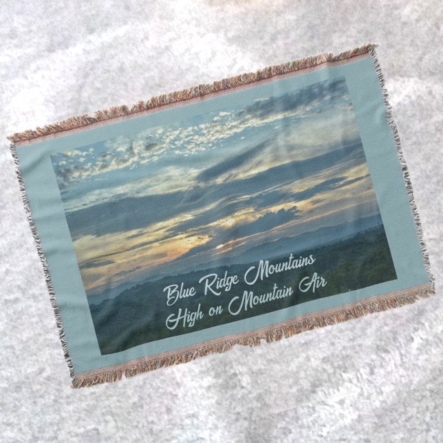 High on Mountain Air Blue Ridge Sunset Throw Blanket (Creator Uploaded)