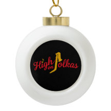 High on Polkas Snowflake Framed Ornament