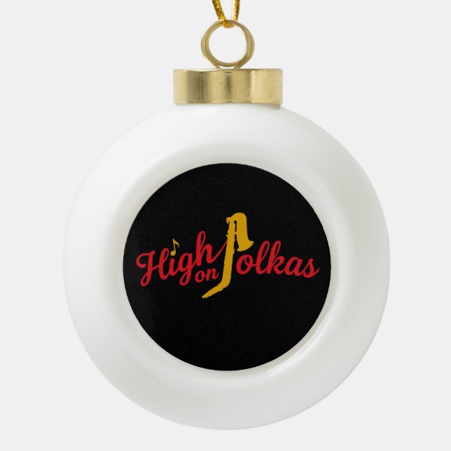 High on Polkas Snowflake Framed Ornament (Front)