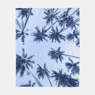 High palm trees, clear blue sky. fleece blanket