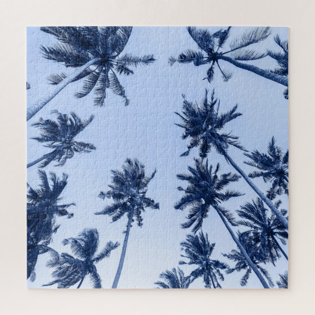 High palm trees, clear blue sky. jigsaw puzzle (Vertical)