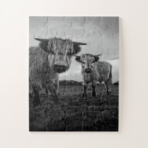 High Park Cow Mono Jigsaw Puzzle