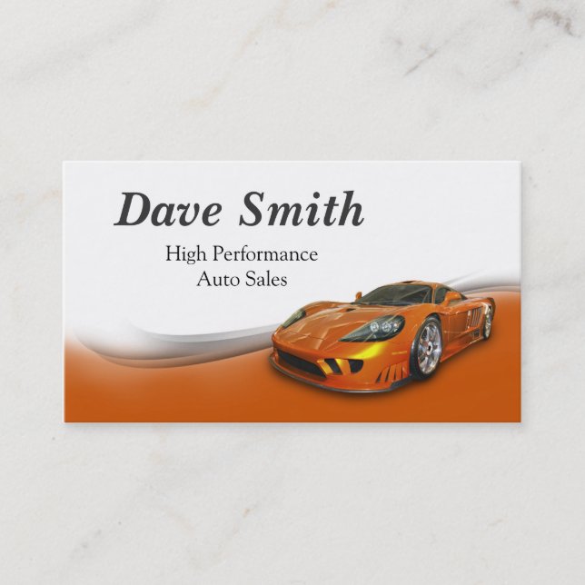 High Performance Automotive Sales & Service Business Card (Front)