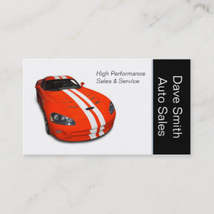 High Performance Car Dealer Business Card
