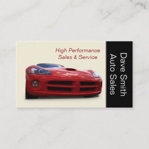 High Performance Car Dealer Business Card