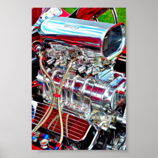 High Performance Car Engine Poster