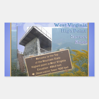 HIGH POINT WEST VIRGINIA SPRUCE KNOB RECTANGULAR STICKER