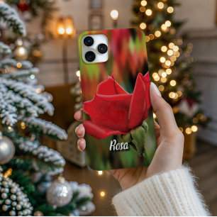 High-Poly Rose Bud - Artistic Geometric Phone Case