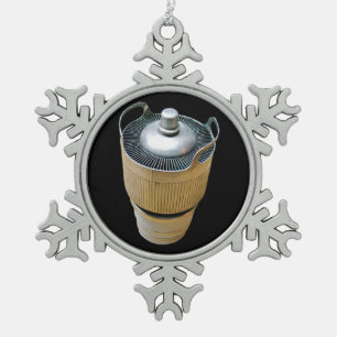 High Power Transmitting Vacuum Tube Snowflake Pewter Christmas Ornament