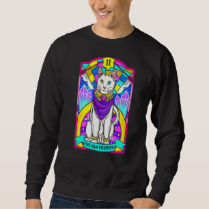 High Priestess Cat Arcana Tarot Card Mystical Sweatshirt