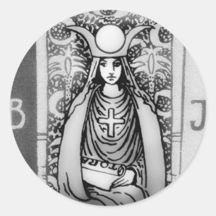 High Priestess Tarot Classic Round Sticker
