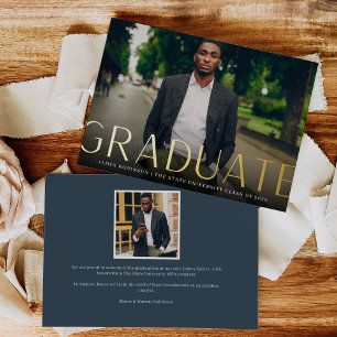 High Profile   Photo Foil Graduation Announcement