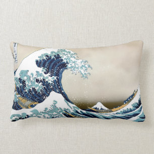 High Quality Great Wave off Kanagawa by Hokusai Lumbar Cushion