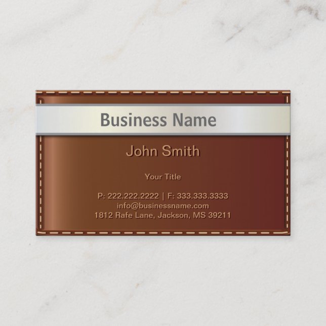 High Quality Leather Bag Style Business Card (Front)