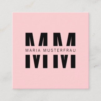 High quality pink business card with initials