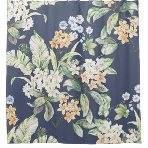 high-quality set of various watercolor flowersabst shower curtain