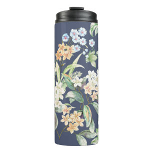 high-quality set of various watercolor flowersabst thermal tumbler