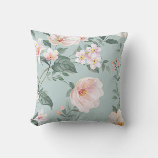 high-quality set of various watercolor flowersflow cushion