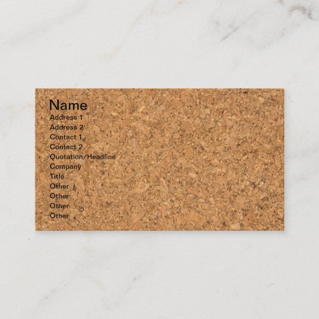 High Quality Texture Of The Cork Board Business Card (Front)