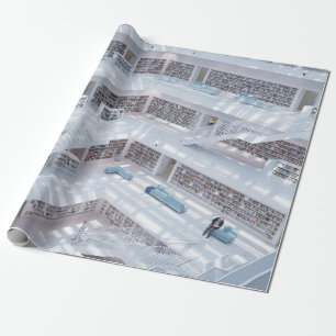 HIGH-RAISE PHOTOGRAPHY OF LIBRARY WRAPPING PAPER