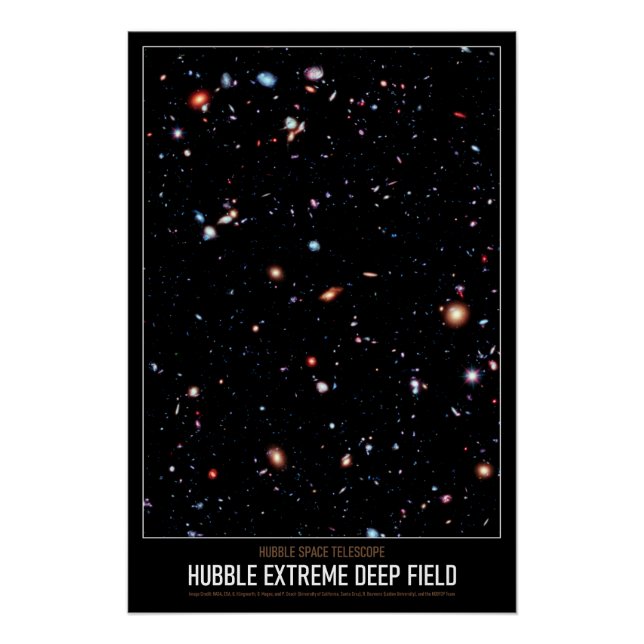 High Res Astronomy Hubble Extreme Deep Field Poster (Front)