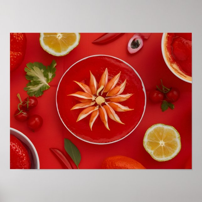 High-Resolution 8K DSLR Shot of Various Red Foods. Poster (Front)